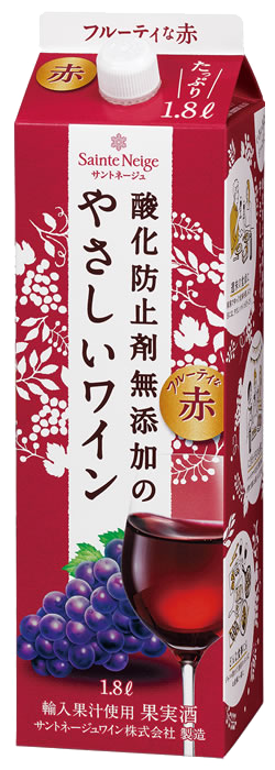 酸化防止剤無添加のやさしいワイン　 赤　紙パック</br>商品コード： 01418